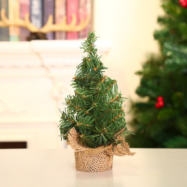 Miniature juletræer Mini Pine Tree Burlap Wood Base