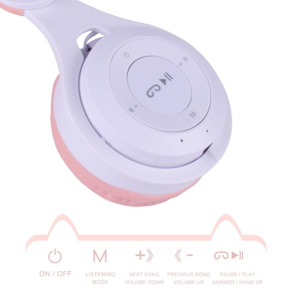 Trådlöst Bluetooth Headset Barn Hörlurar LILA purple