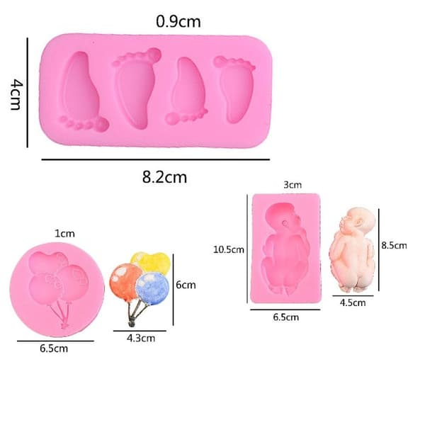3stk Form Silikonformer Kakeformer Godterifondantformer
