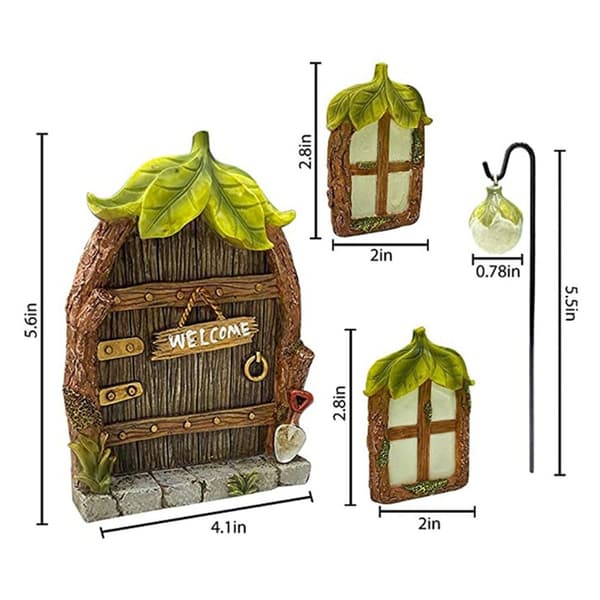 Lehti-ikkunaoven miniatyyritaide-ikkunaoviveistos