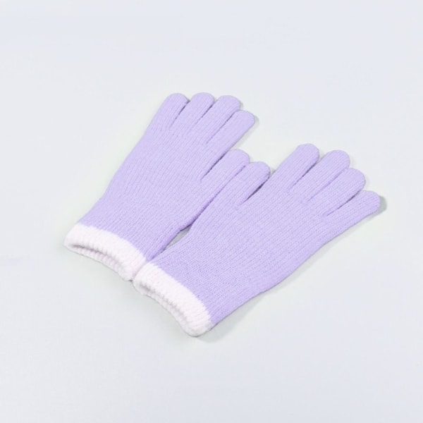 Kvinder Strikkede Handsker Exposed Finger Handsker LILLA purple