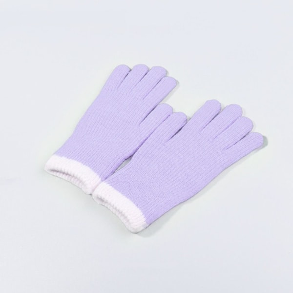 Naisten neulotut käsineet Exposed Finger Gloves PURPLE purple