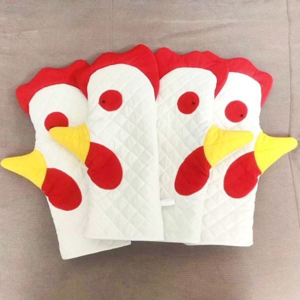 Rooster Trim Oven Käsineet Mikroaaltouunihanskat 2kpl 2kpl 2pcs