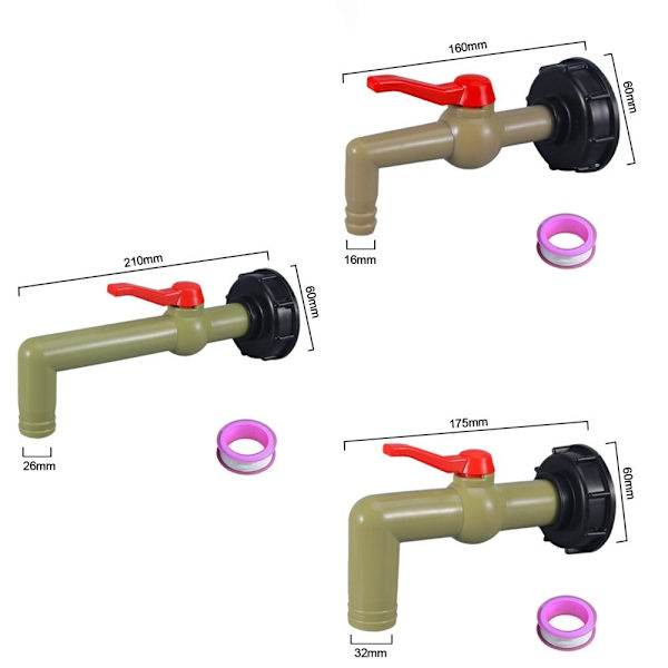 IBC-tankadapter, grov gjenge 2 2 2