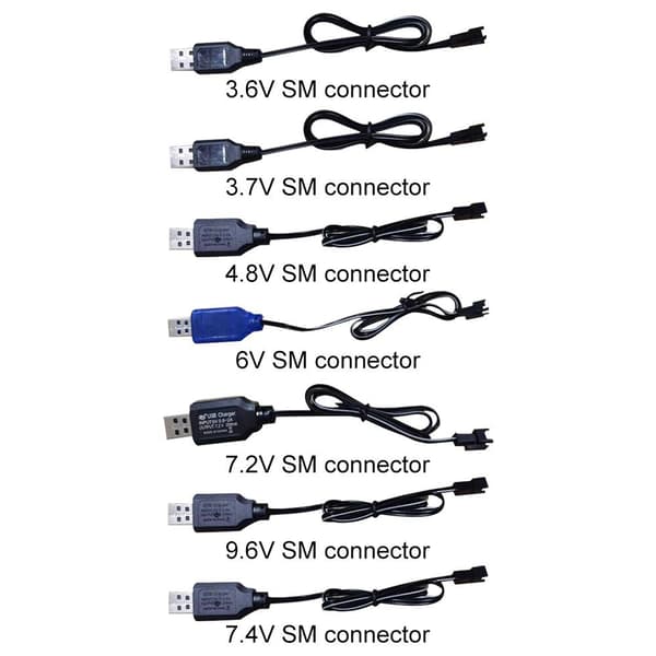 5stk Ladekabel Sm Interface Kabel Lader 6V SM KONTAKT 6V SM connector