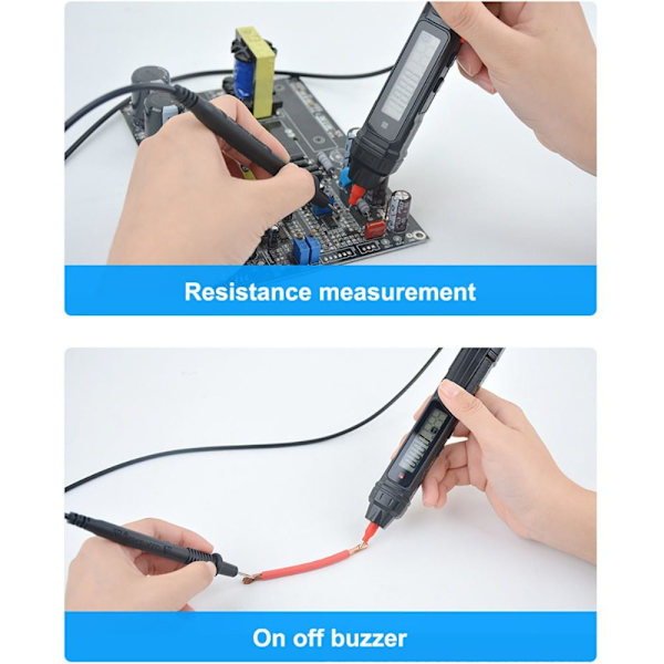 Smart Digital Multimeter Spændingsdetektor Voltmeter Tester Black