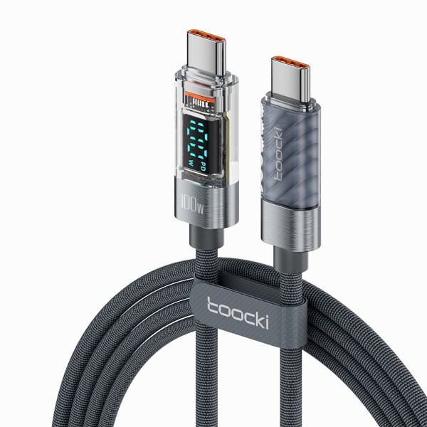 Mobildatakabel Ladekabel 2M100W C-C GRÅ 100W C-C GRÅ 2m100W C-C Grey