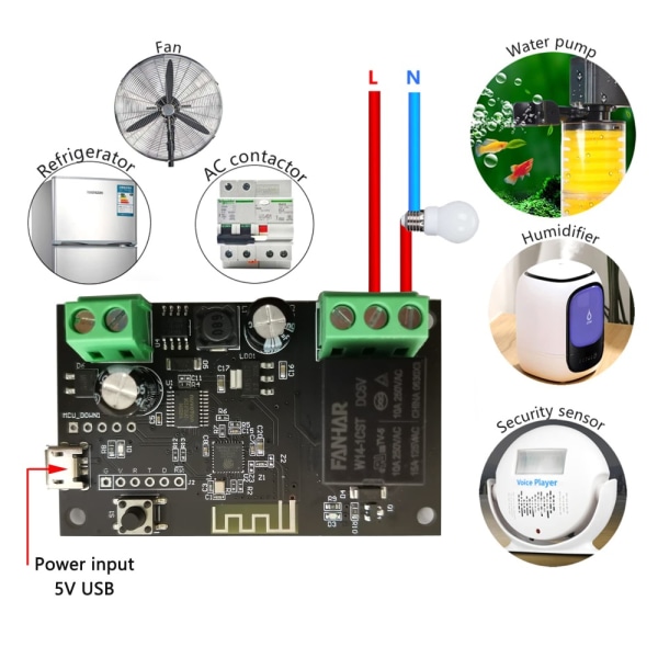 Trådløs Smart Switch Relay Module WiFi Repeater Module Wifi