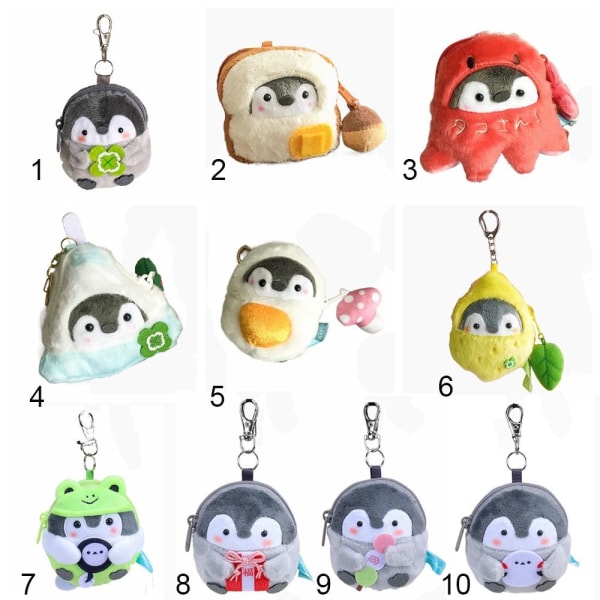 Tecknad Penguin Purse Keychain Pendant 6 6 6