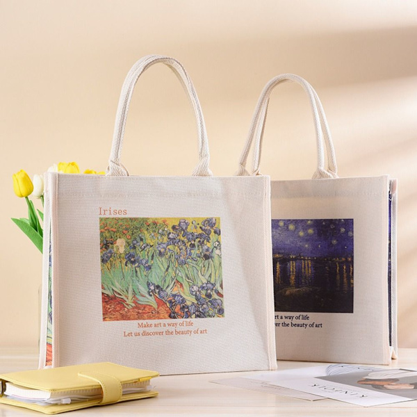 Skulder-lerretsveske Large Tote E E E
