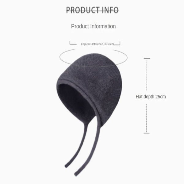 Ørebeskyttelseshat uldkasket SORT Black