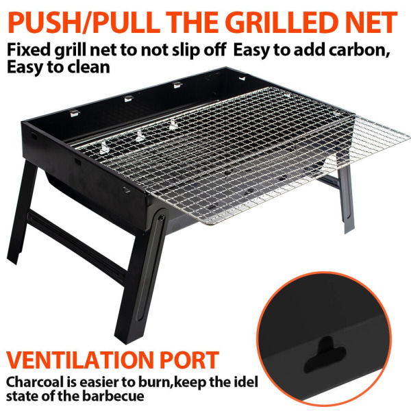 BBQ Grill Sammenleggbar Kullgrill 43X29X23CM 43x29x23cm