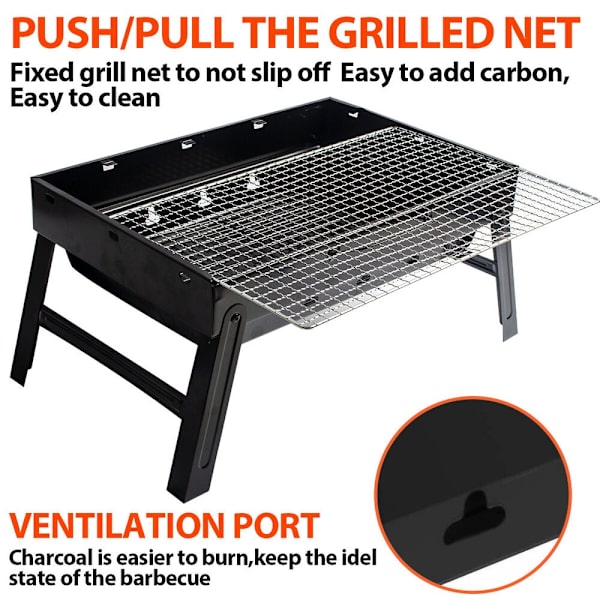 BBQ Grill Taitettava hiiligrilli 35X27X20CM 35x27x20cm