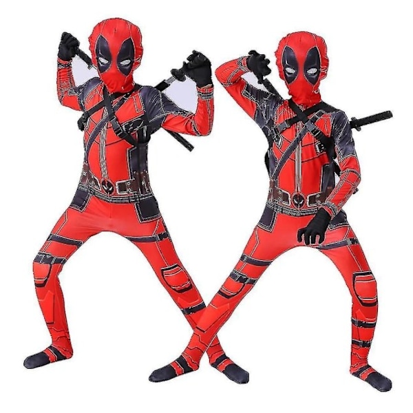 Kids Deadpool Superhero Halloween Party Cosplay Costume 110 cm