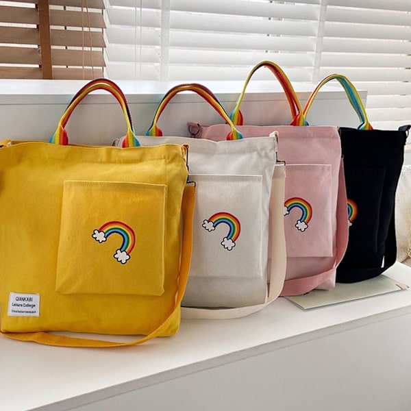 Axelväska Canvas Handväska Crossbody-väska GUL yellow