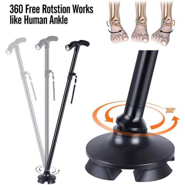 Walking Trekking Stick Elder Cane Sammenleggbar Cane