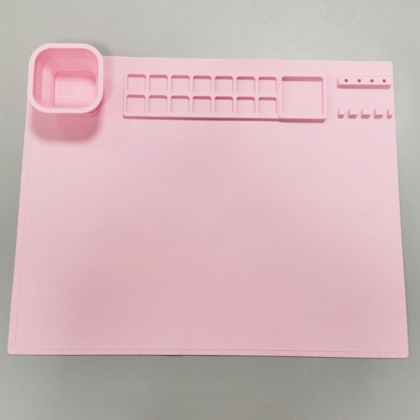 Silikon Håndverksmatte Håndverksmatte Med Rengjøringskopp ROSA pink