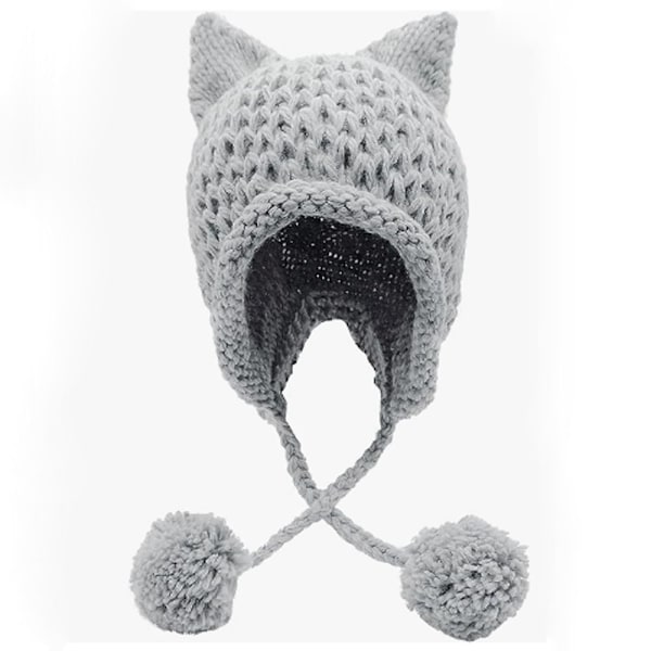 Hæklet Strikket Hue Beanie Hue SORT Black