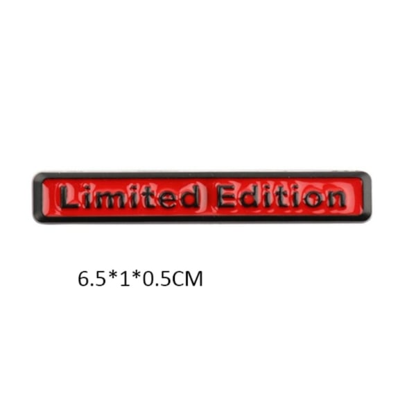 Bil Limited Edition-klistremerke Limited Edition Metal Badge SVART Black Red