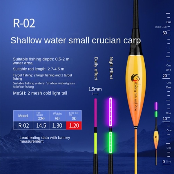 Elektroninen kalastuskelluke Light Float R-02 R-02 R-02