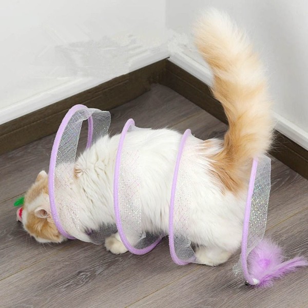 Cats Tunnel Pet Cat Legetøj BLÅ Blue