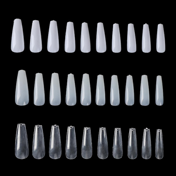 100 stk/æske falske neglespidser Kiste falske negle CLEAR-100STK-BOX Clear-100PCS-Box