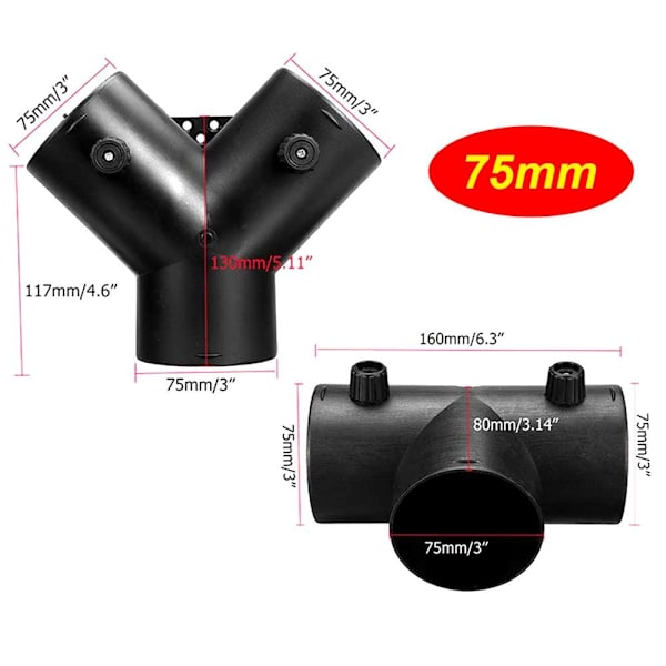 60 mm/75 mm luftudluftningskanalstik Udstødningsadapter til bilvarmer 75mm-Y