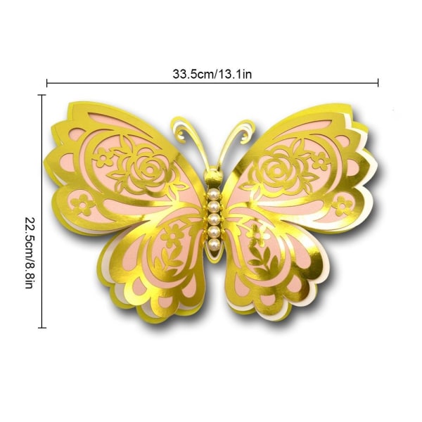 2 stk 3D sommerfugle-klistermærker Vægdekaler STYLE 6 STYLE 6 Style 6