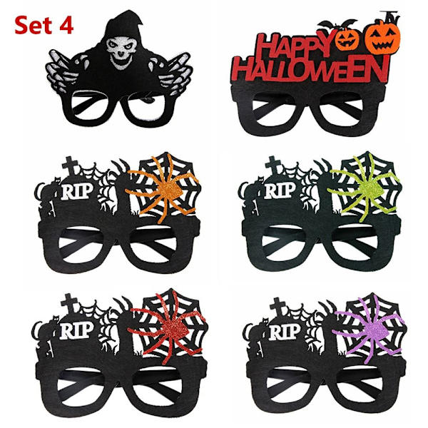 Halloween-briller Halloween-festrekvisita SETT 4 SETT 4 Set 4