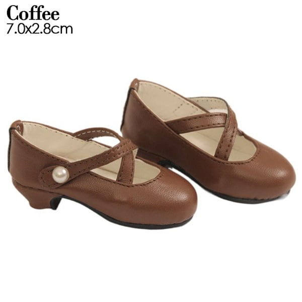 PU-nahkakengät 1/4 nukkesaappaat COFFEE 7.0X2.8CM Coffee 7.0x2.8cm