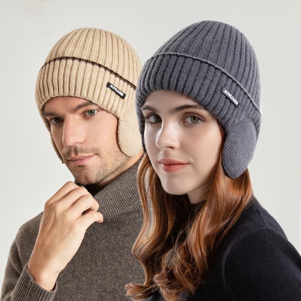 Talvi neulottu hattu cap VAALEANHARMAA Light Gray
