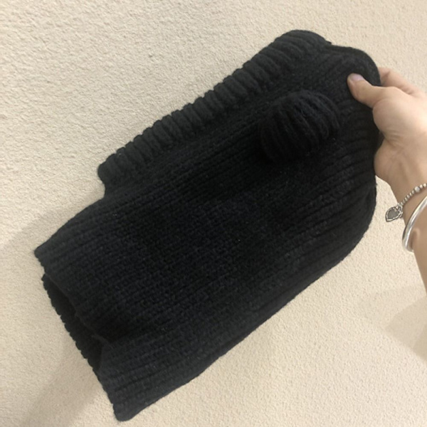 Pullover Strik Hue Varm Balaclava Hue SORT black