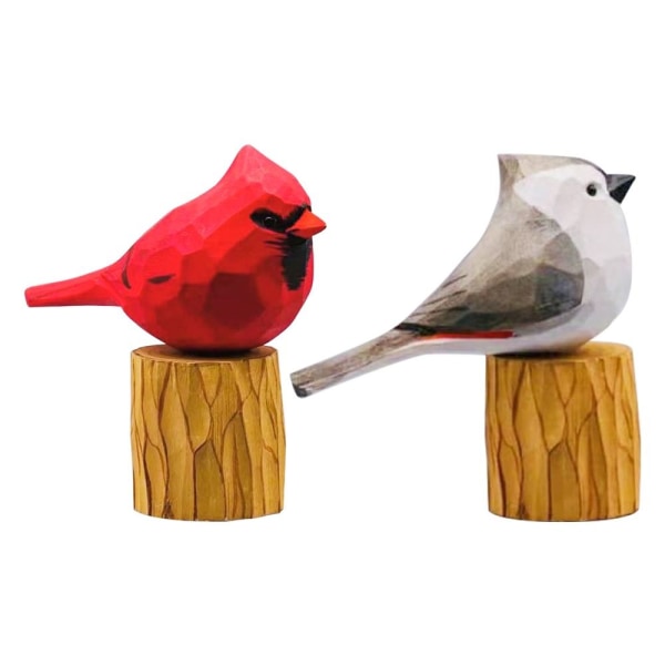 2 kpl käsintehty hahmoeläinten sisustusveistos Miniatyyri lintu