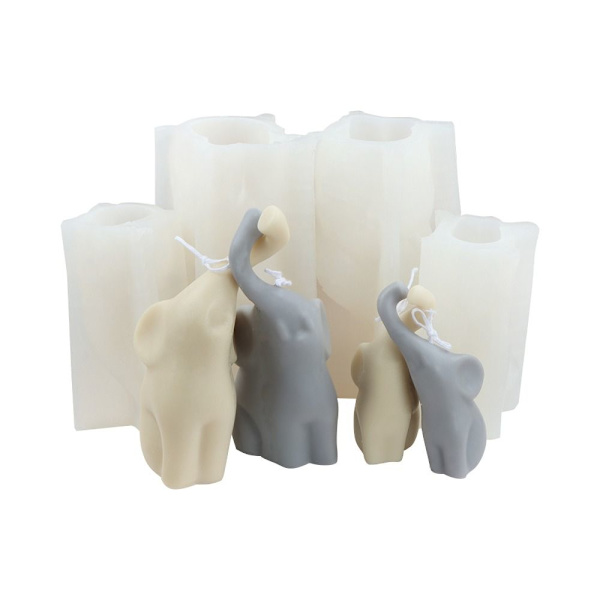 Langnæset elefantlysform 3D kunstvoksform 1 1 1