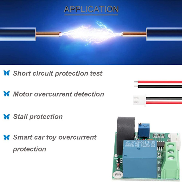 2st Strömdetektionssensor AC Strömsensormodul Relä