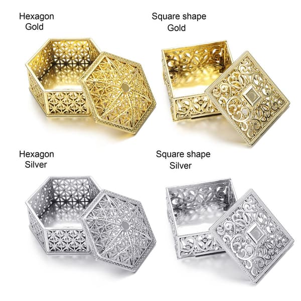 2st Godisask Smycken Förvaring SILVER KVADRATISK FORM Silver Square shape