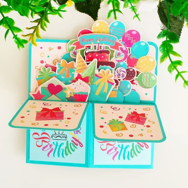 3D pop-up bukett papirblomster 7 7 7