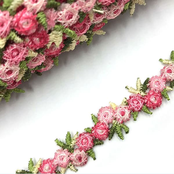 Blommig spetsband Kantband Tygband BLÅ blue