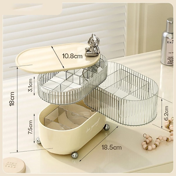 Makeup Organizer Kosmetisk förvaringslåda VIT 3 LAGER 3 LAGER white 3 layers-3 layers