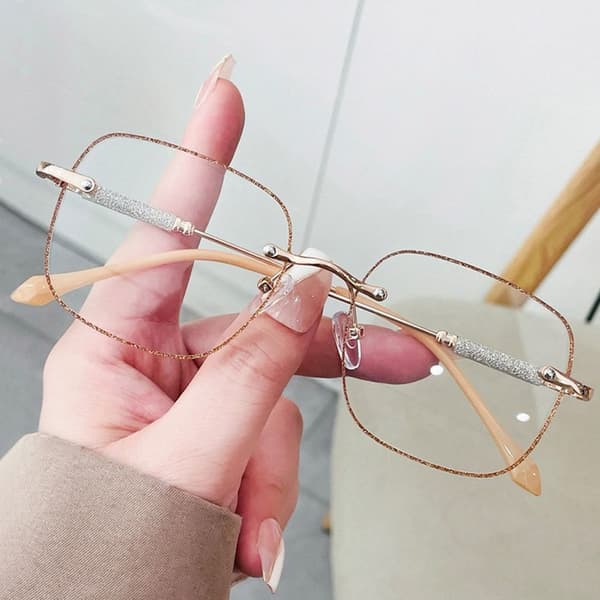 Anti-Blue Light Glasses Oversized Glasögon GULD Gold