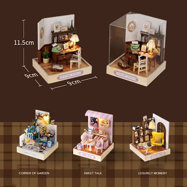 Miniature Dollhouses Kit Dukkehus 4 4 4