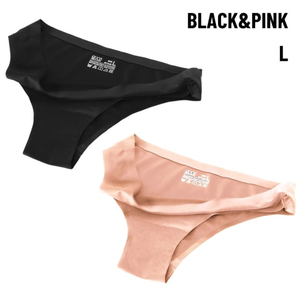 Naisten alushousut Silkki alusvaatteet BLACK&PINK L black&pink L