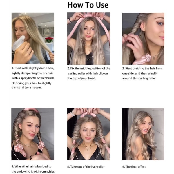 Heatless Curl Ribbon Pannband Lazy Curler