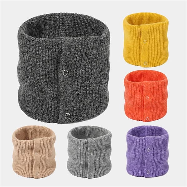 Stickad Neck Damask Halsvärmare GRÅ grey