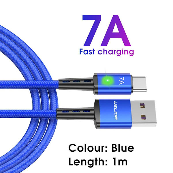 Typ C Snabbladdarkabel Typ C Datakabel LILA 2M Purple 2M