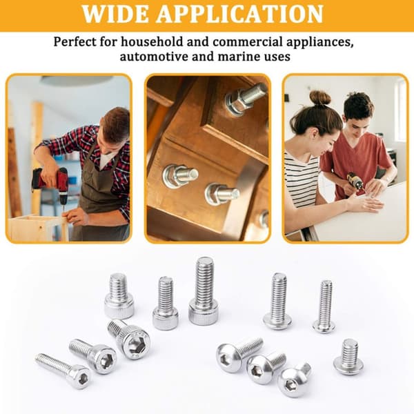 588st Bultar och muttrar Brickor Kit Metric Bolt Sortiment