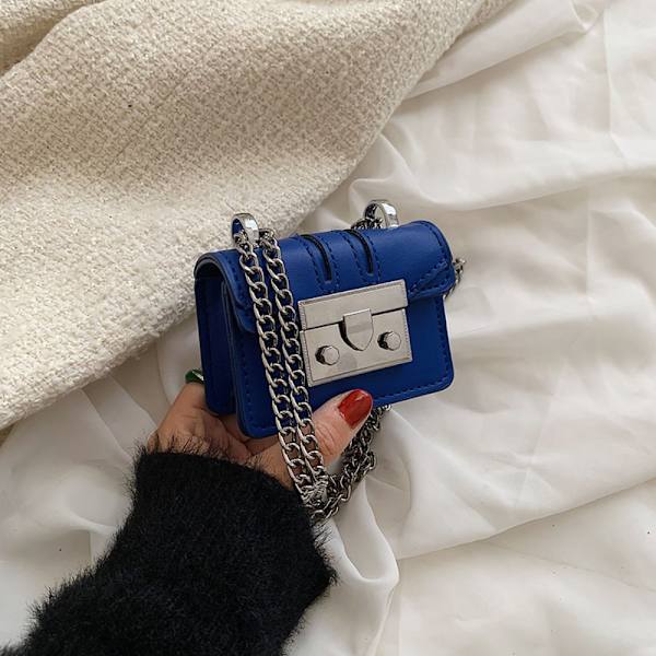 Lyx designer handväska kedja kvinnlig väska BLÅ Blue