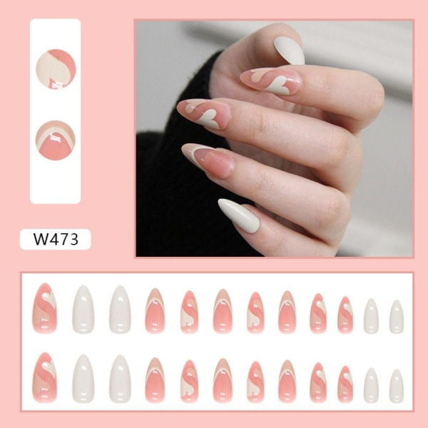 24stk False Nails Long Mandel W486 W486 W486