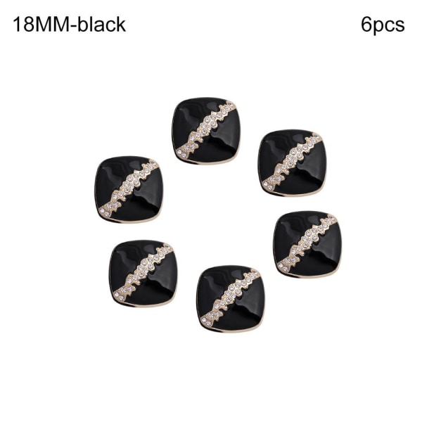 Rhinestone Buttons Paidan napit MUSTA 18MM6KPL 6KPL black 18MM6pcs-6pcs