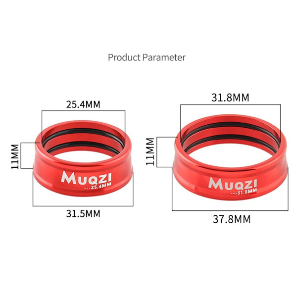 1pari ohjaustangon lukitusrengas Suora kahvan rajoitusrengas PUNAINEN 25,4 mm Red 25.4MM